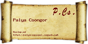 Palya Csongor névjegykártya